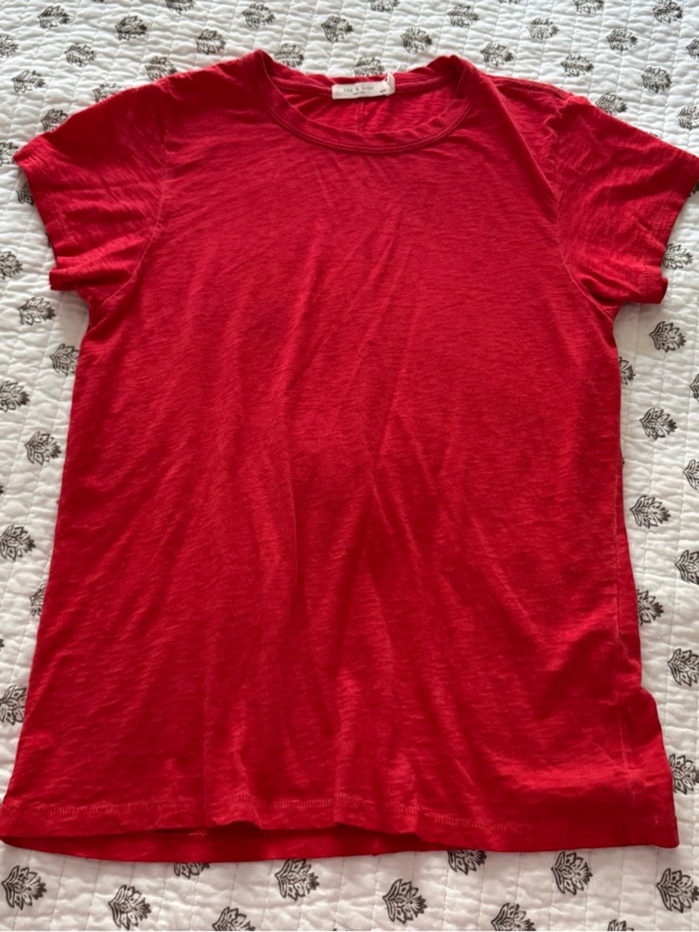rag & bone Red Short Sleeve Crew Tee